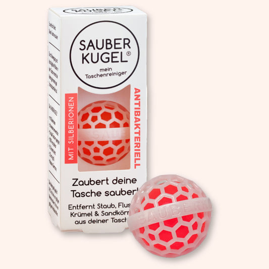 Handtaschen-Helfer Set – Sauberkugel antibakteriell + Duft + Taschenhalter