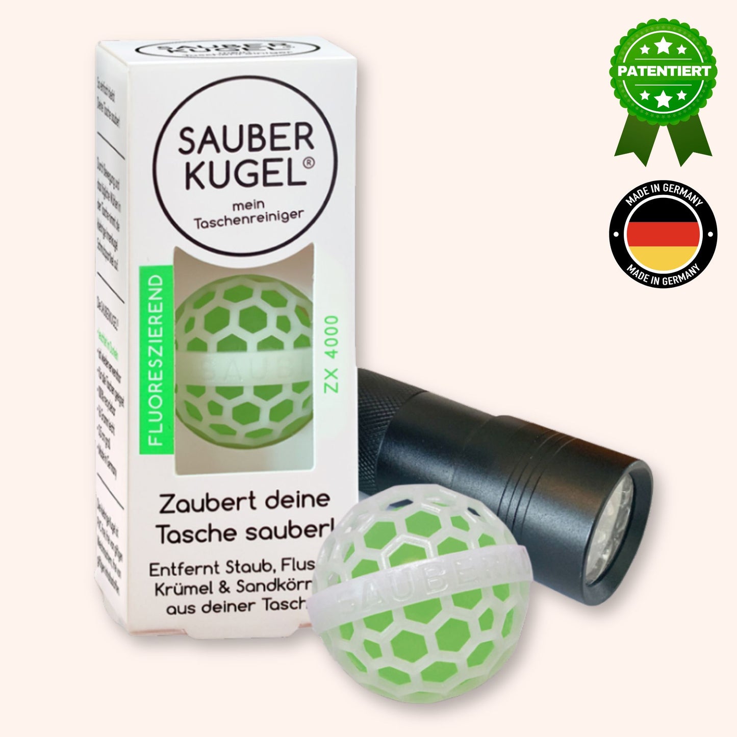 SAUBERKUGEL - TASCHENREINIGER - ZX 4000 (fluoreszierend)