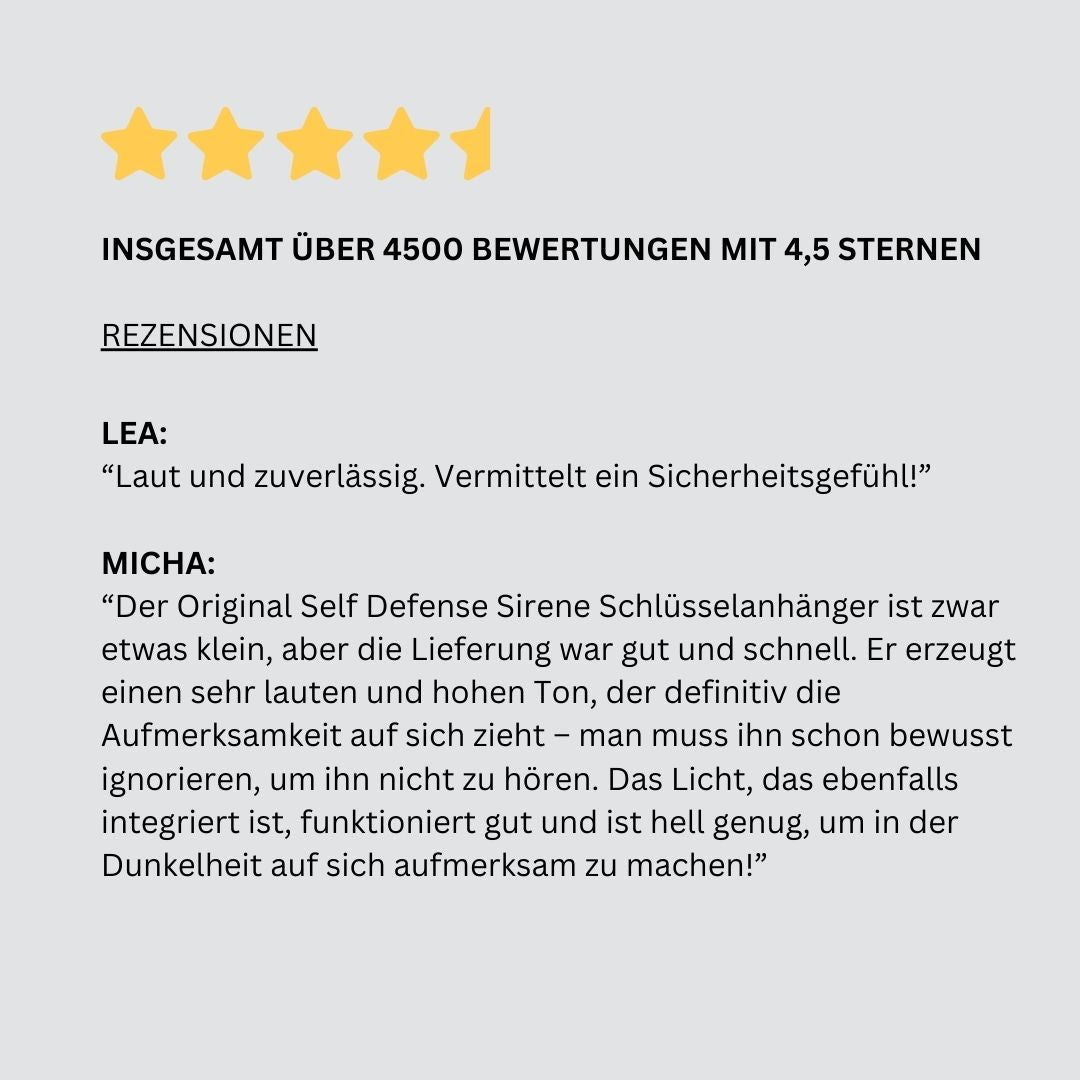 Selbstverteidigungs-Sirene Schlüsselanhänger – Persönlicher Alarm mit Stroboskoplicht für Frauen & Senioren – Kompakt & Laut für Sicherheit Unterwegs