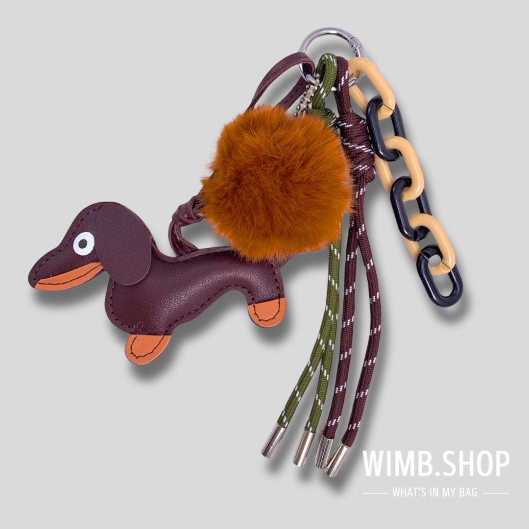 Taschenanhänger & Schlüsselanhänger – Hund mit Pompon 🐾✨