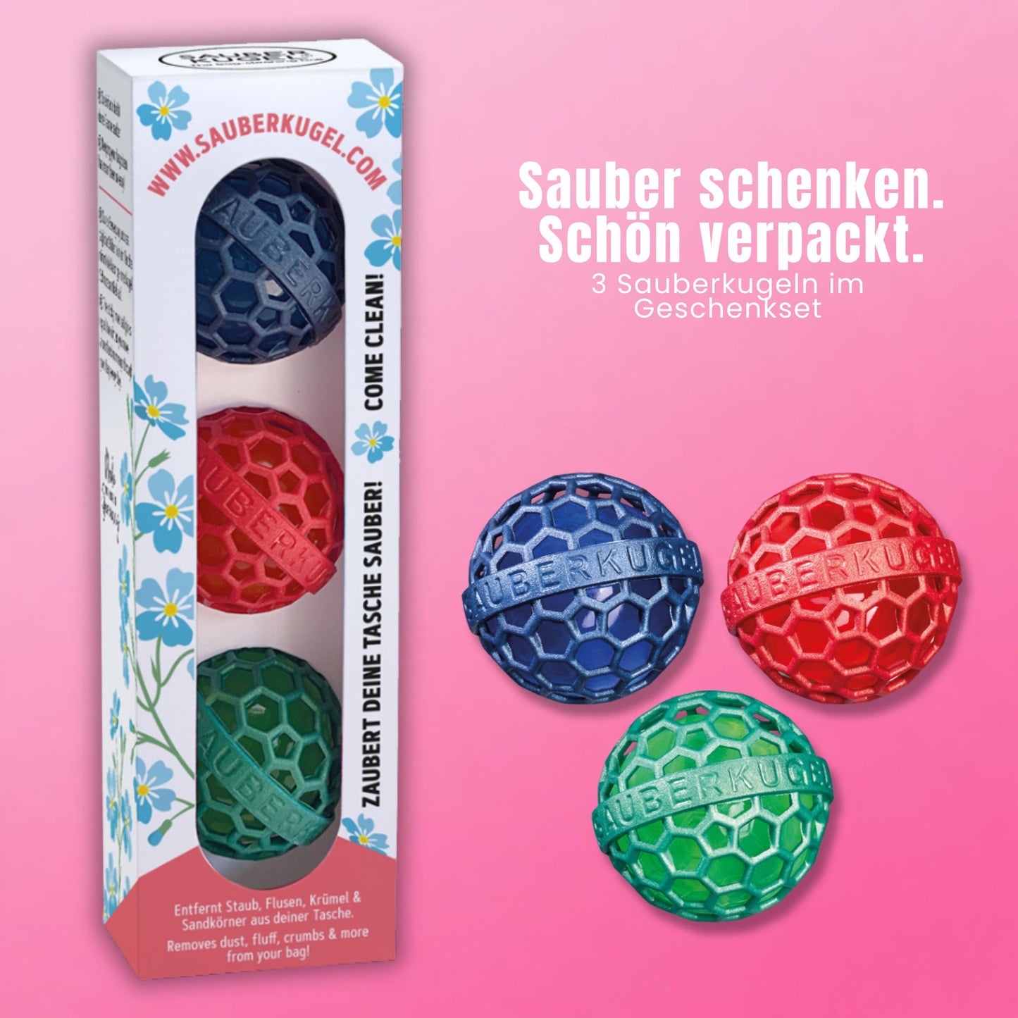 🎁 Bestseller Geschenkbox mit 3 Sauberkugeln
