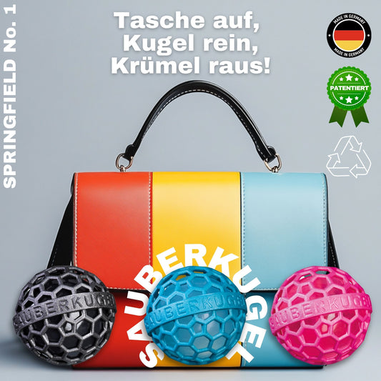 SAUBERKUGEL - TASCHENREINIGER - SPRINGFIELD COLLECTION No. 1 - IN DER GESCHENKBOX - SCHWARZ, PETROL, PINK