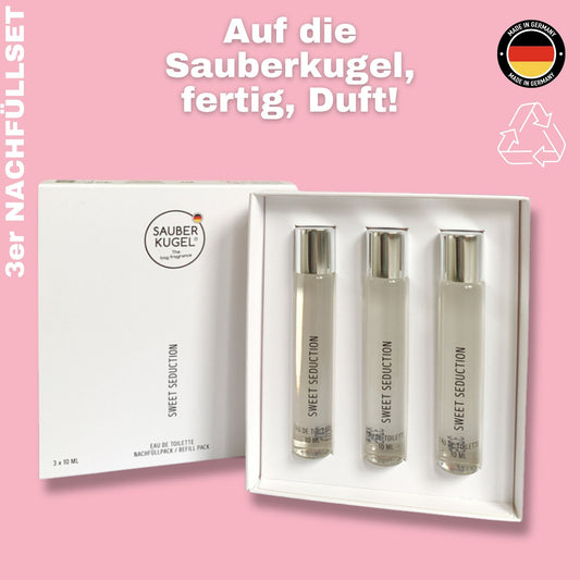 SAUBERKUGEL TASCHENDUFT 3er NACHFÜLLSET - SWEET SEDUCTION - 3X 10Milliliter