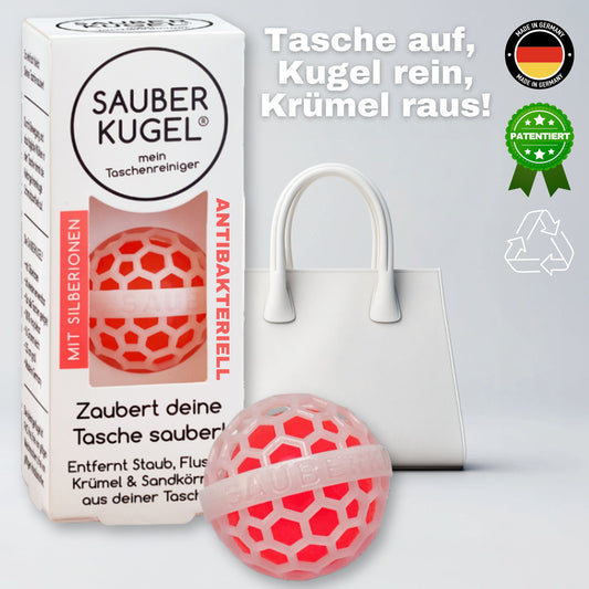 SAUBERKUGEL ANTIBAKTERIELL - TASCHENREINIGER - WHITE ORANGE - ELIMINIERT 99% BAKTERIEN