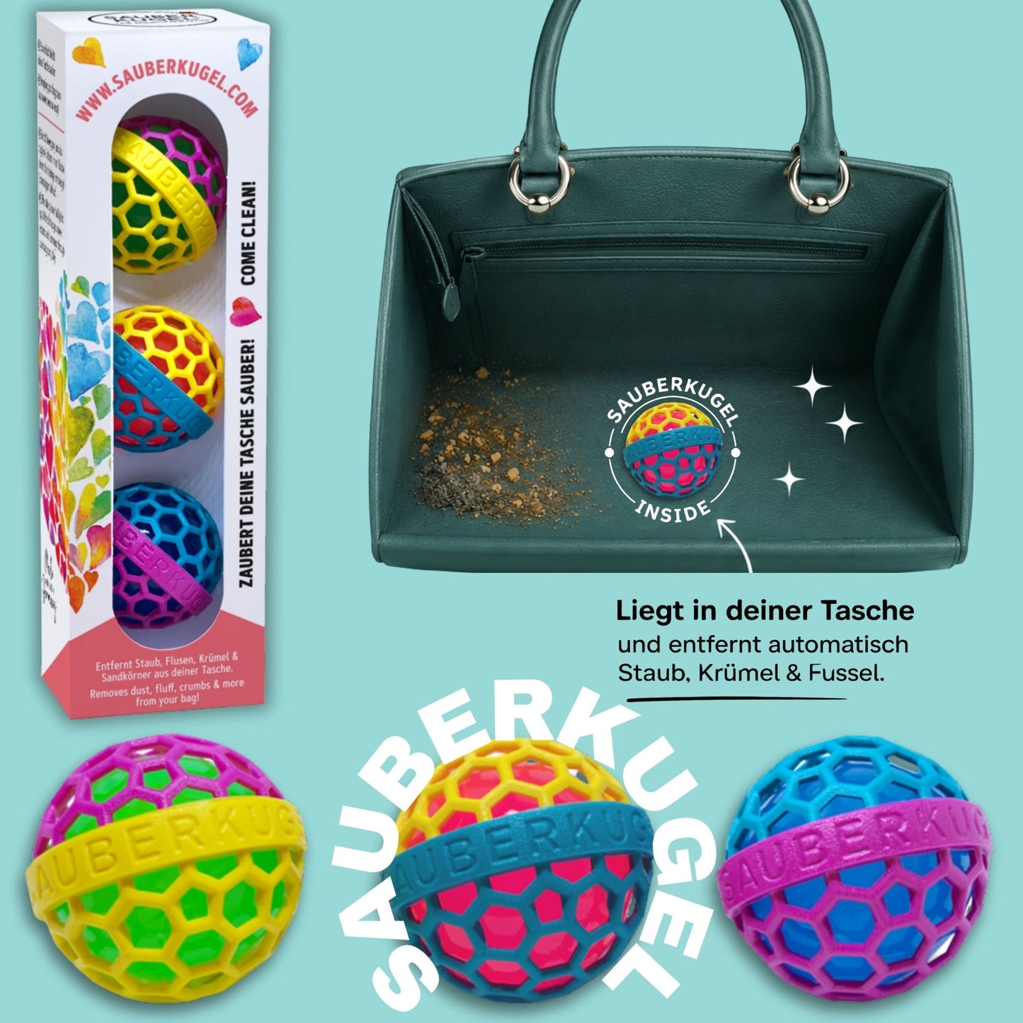 🎁 Geschenkbox mit 3 Sauberkugeln