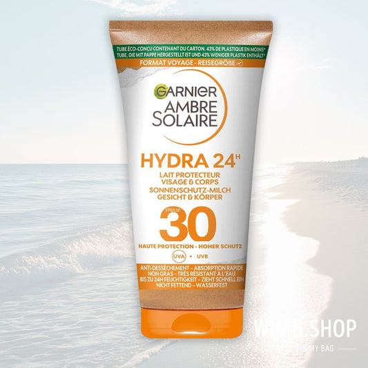 Garnier Ambre Solaire Sonnencreme – Feuchtigkeitsspendende Sonnenschutz-Milch LSF 30 (50 ml)
