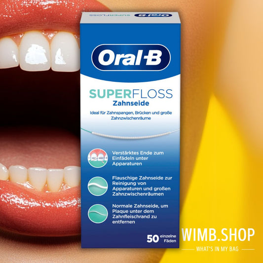 Oral-B Super Floss: Die 3-in-1-Zahnseide für Zahnspangen, Brücken und breite Zahnzwischenräume