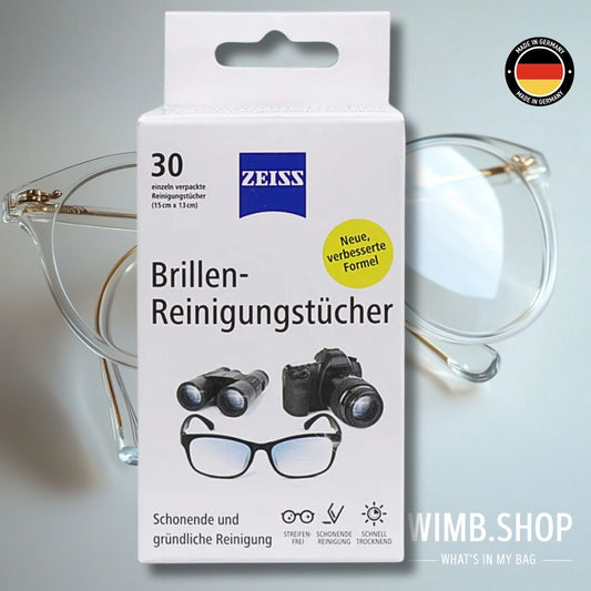 Terres de nettoyage des verres Zeiss - 30 pièces, emballées individuellement, avec une nouvelle recette